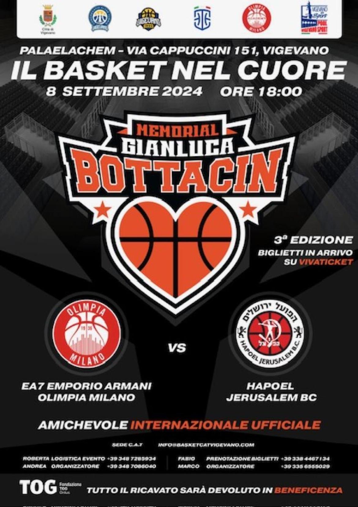 Basket, l'8 settembre la 3° edizione del "Memorial Gianluca Bottacin"