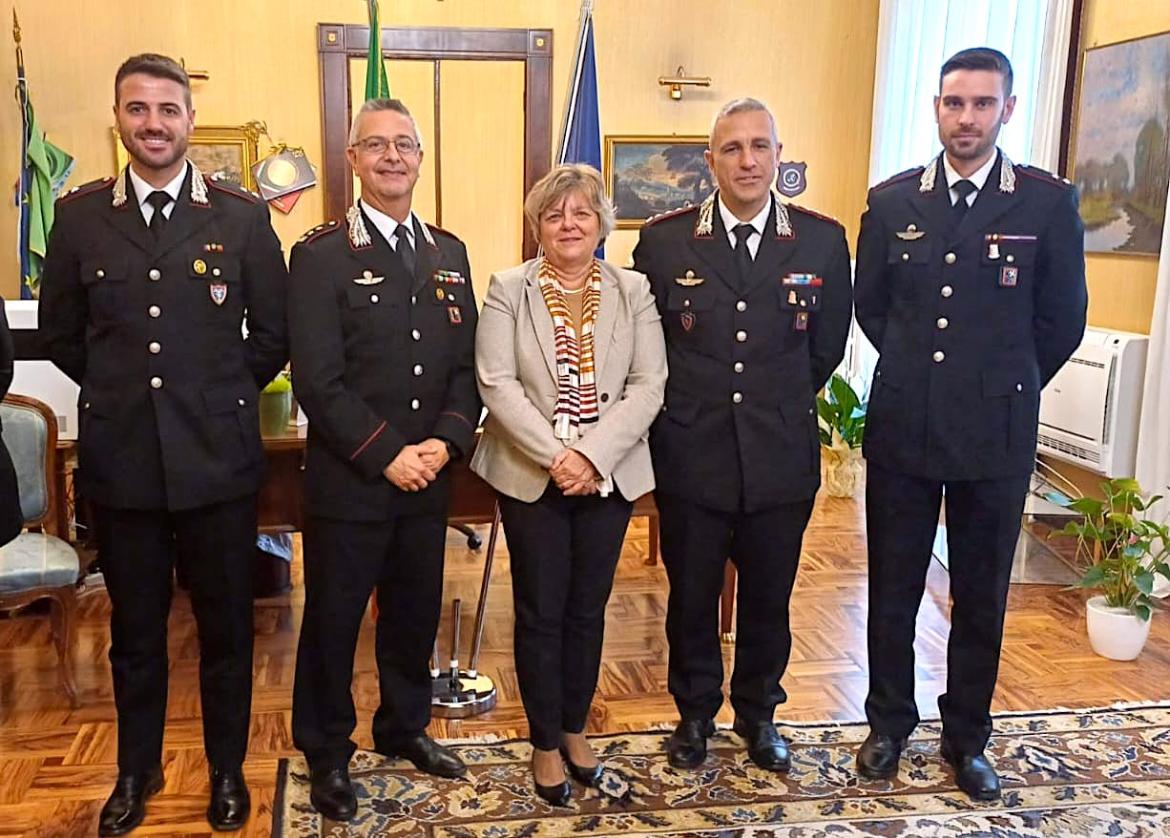 Il Prefetto di Pavia incontra i nuovi ufficiali dei carabinieri