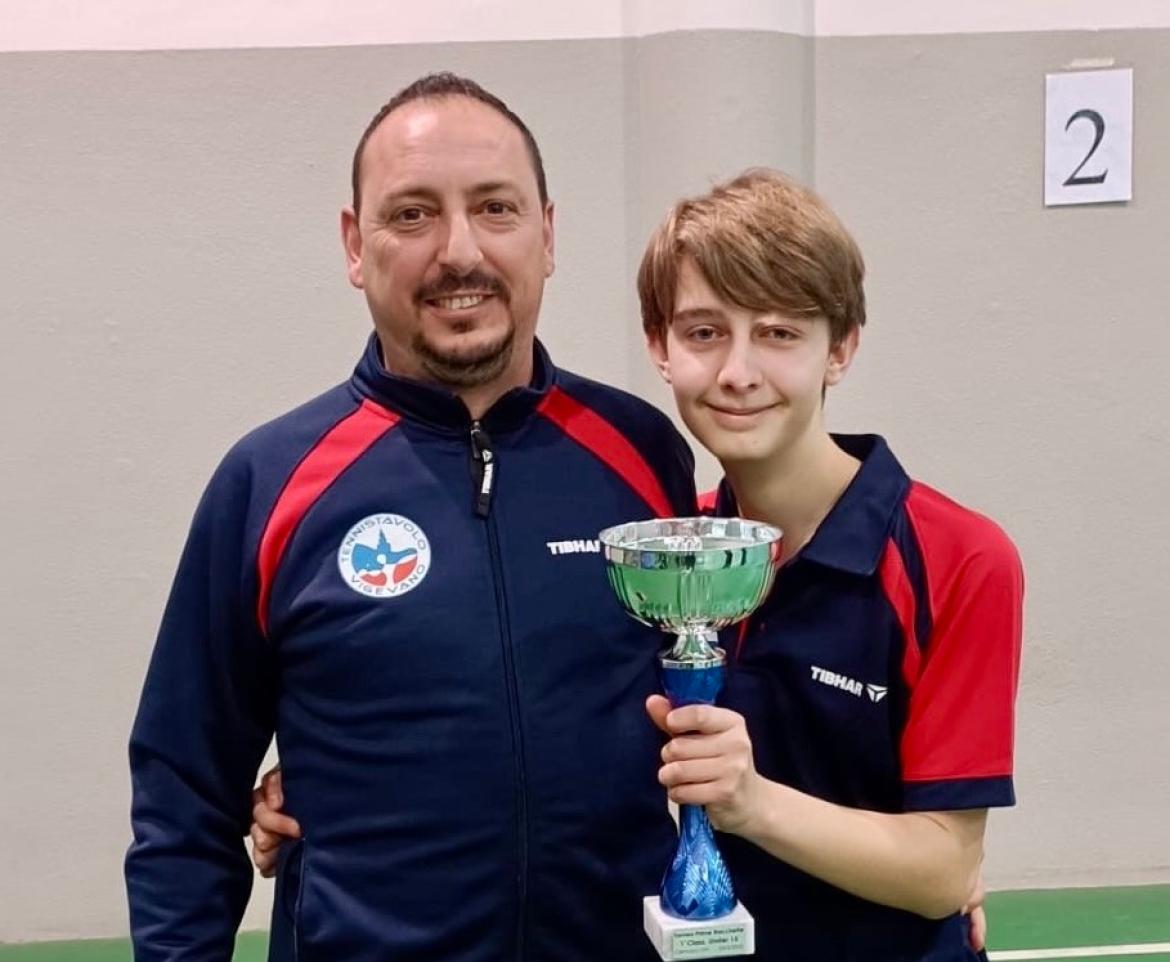 Tennistavolo, Guglielmo Ferri (TT Vigevano 1999) vince la Under 15 al torneo "Prime Racchette"