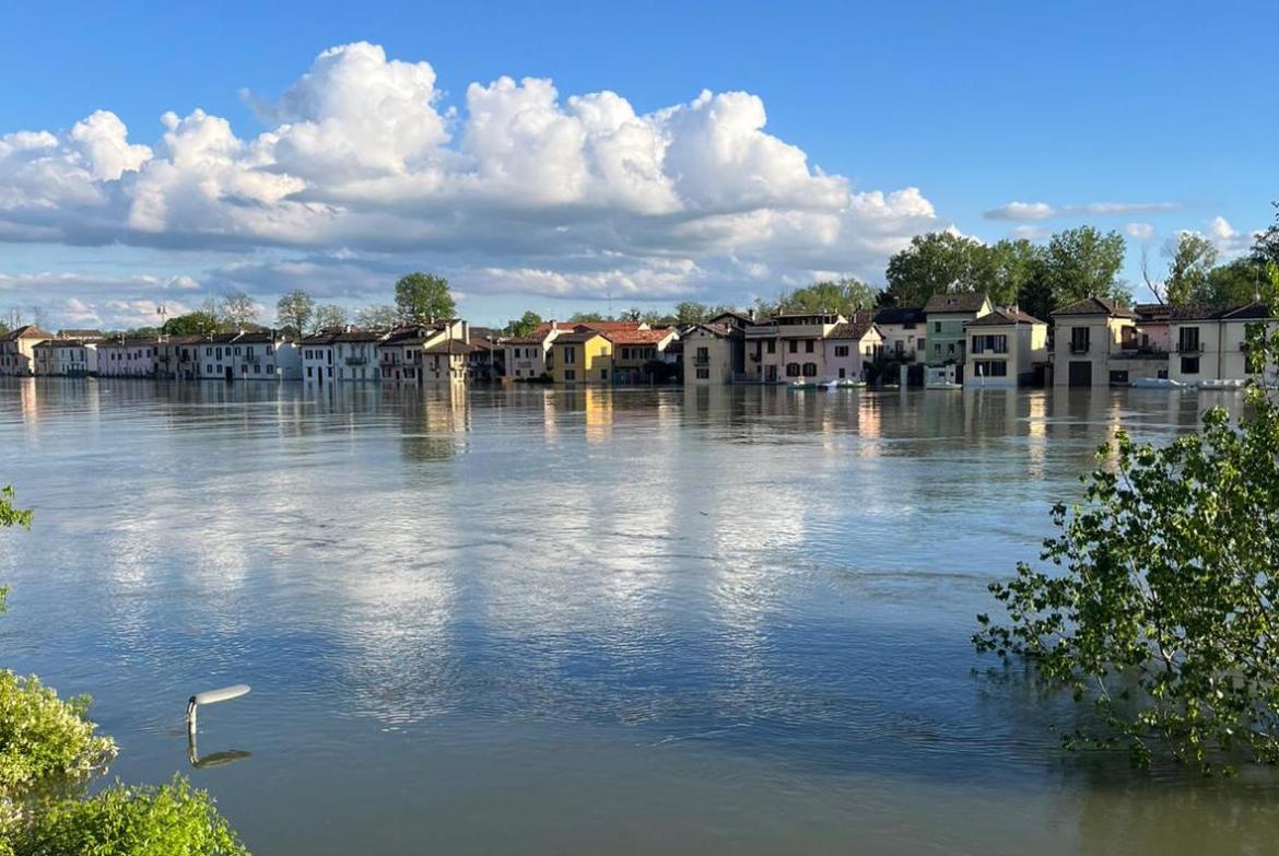 Pavia, Borgo Basso allagato dalla piena del Ticino