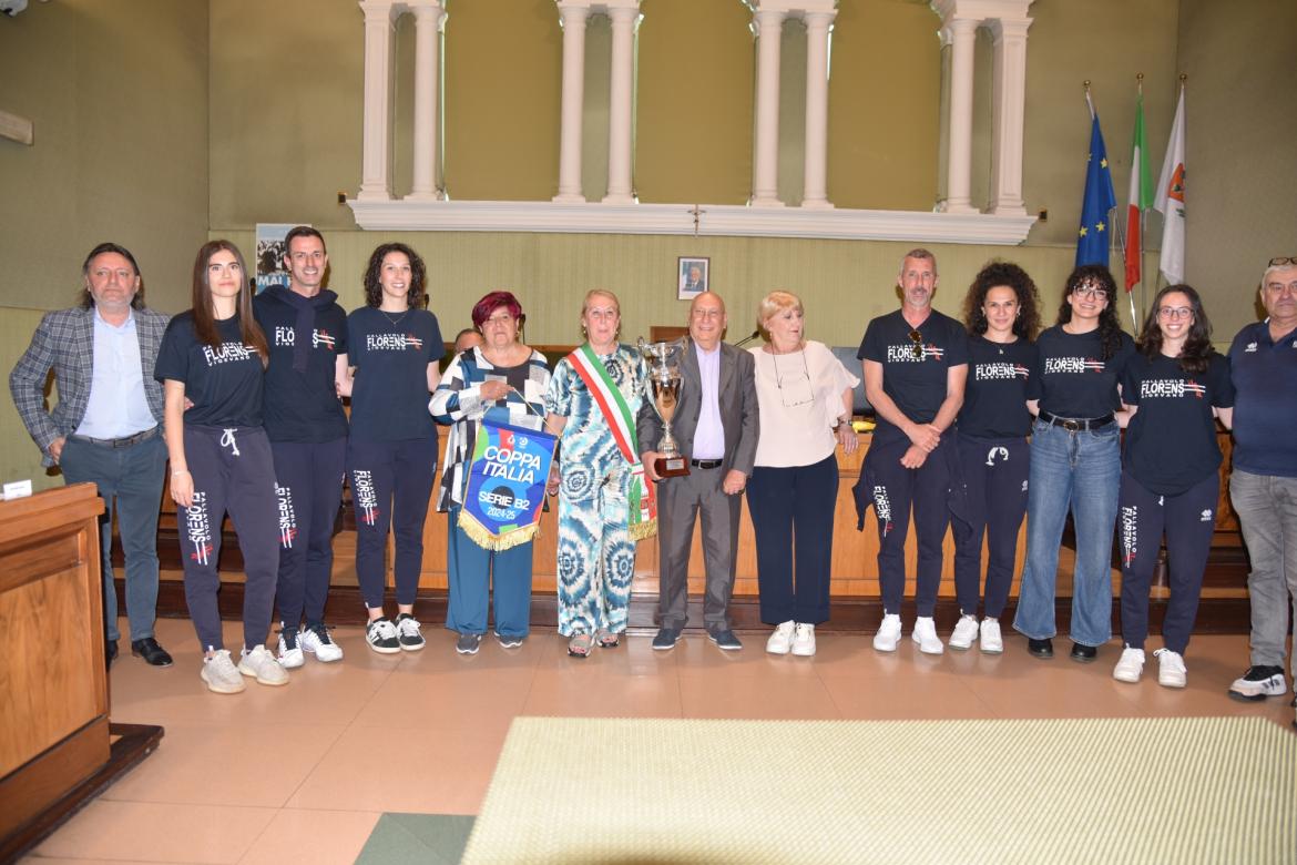 Volley, serie B2: la Florens premiata in Comune per la vittoria in Coppa Italia