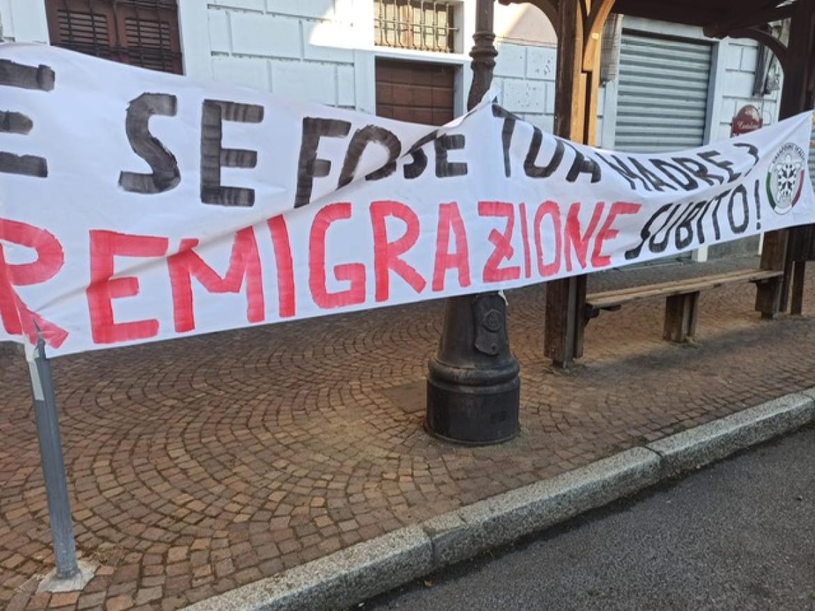 Gravellona, lo striscione di Casa Pound, La replica del Pd: «La sicurezza non si ottiene con slogan xenofobi, ma con politiche efficaci, inclusive e giuste»