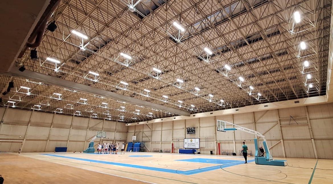 Nuova illuminazione al palazzetto dello sport di Mortara
