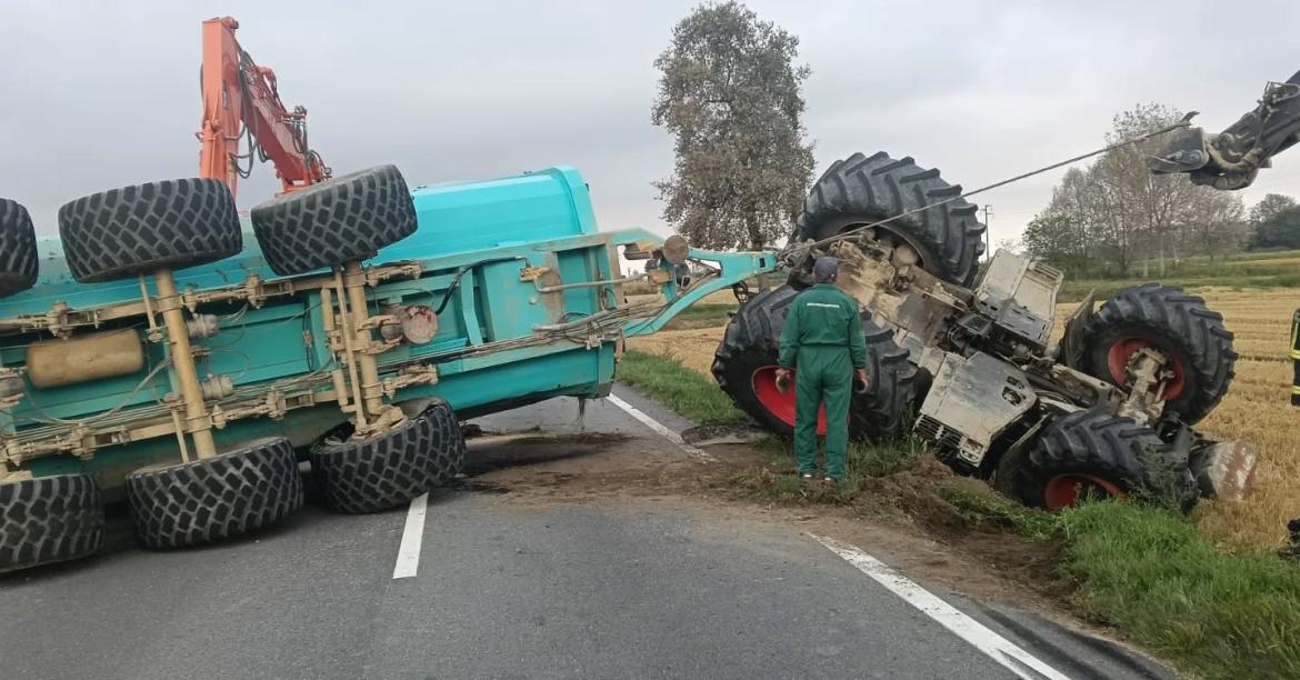 Trattore si ribalta tra Robbio e Palestro: strada chiusa