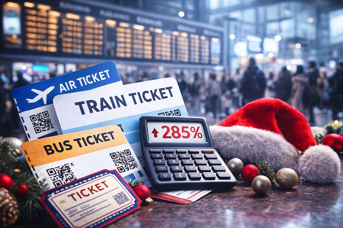 Natale e Capodanno, i prezzi dei trasporti volano: l’allarme di Federconsumatori