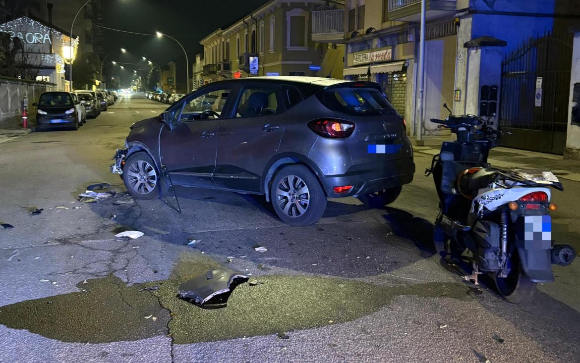 Vigevano: scontro auto-scooter in corso Genova