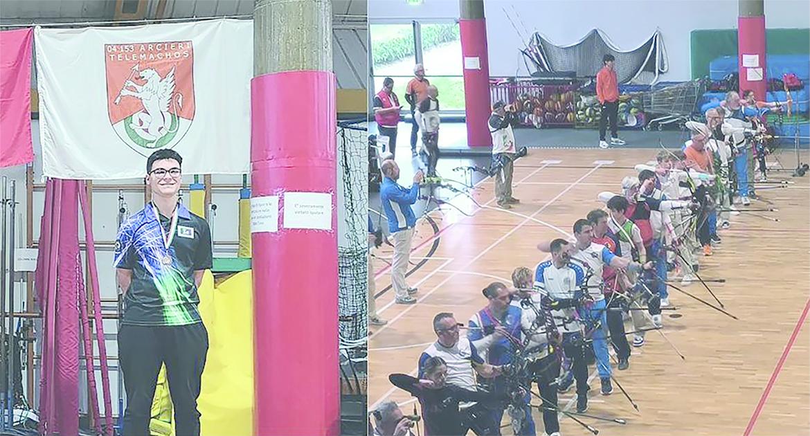 L&rsquo;arciere vigevanese Samuele Bruni conquista il terzo gradino sul podio, ottenendo la medaglia di bronzo