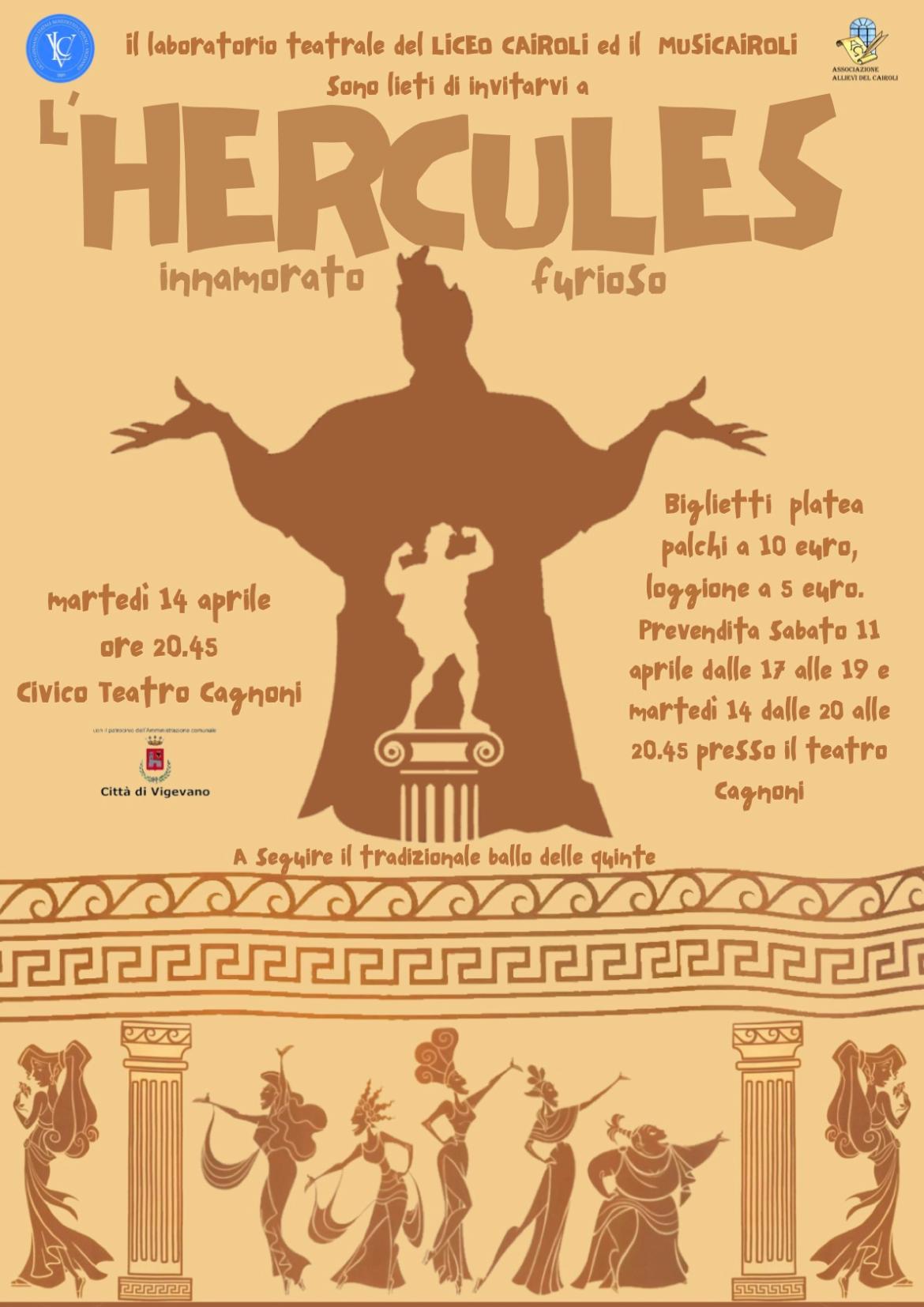 Il liceo Cairoli porta al Cagnoni l'&laquo;Hercules innamorato furioso&raquo;