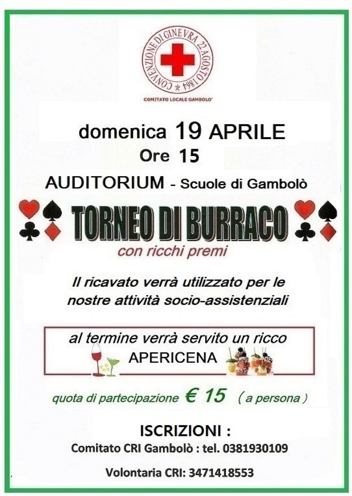 Gambol&ograve;, un torneo di burraco per la Croce Rossa