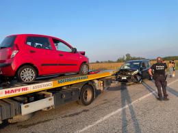 Scontro frontale a Mortara. Ferita una donna di 62 anni
