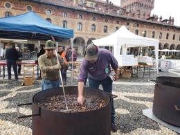 In castello la castagnata degli Alpini