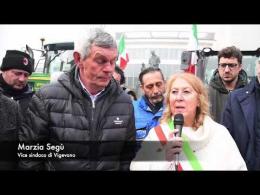 Protesta degli agricoltori di "Riscatto agricolo" anche a Vigevano 