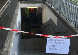 Mortara, sottopasso della stazione chiuso per allagamento