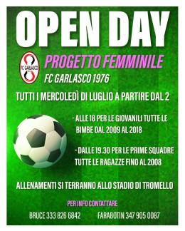 Garlasco, partono gli Open Day per il Progetto Femminile