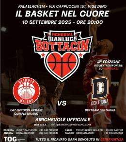 Basket, in corso le prevendite online per la quarta edizione del "Memorial Gianluca Bottacin - Il basket nel cuore"