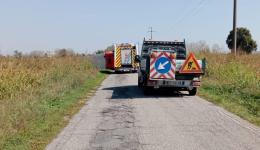 Ottobiano: mezzo pesante esce di strada e si ribalta in un campo. Provinciale chiusa