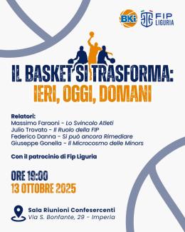 "Il basket si trasforma", convegno lunedì a Imperia
