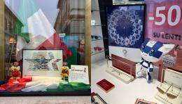 Vigevano, lo spirito olimpico nelle vetrine dei negozi del centro