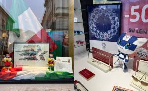 Vigevano, lo spirito olimpico nelle vetrine dei negozi del centro